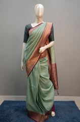 Ready to Wear Saree -Powder blue to wine colour Search code 1002