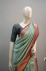Ready to Wear Saree -Powder blue to wine colour Search code 1002