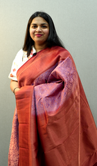 Lavender and Marron Saree | Saree For Women | Wearable Art