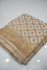 DYABLE SAREE- White Shade Search code 5015