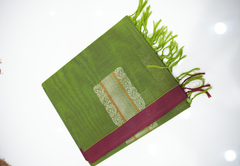 COTTON SAREE- Green Shade Search code 5018