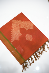 COTTON SAREE- Brick Shade Search code 5025