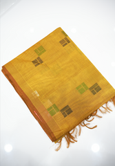 COTTON SAREE-Lemon yellow Shade Search code 5026