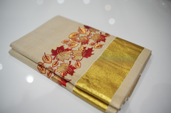 SET SAREE - Golden tissue Search code 5029