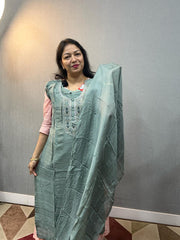 SALWAR SUIT SET -Dusty green blue colour Search code 9516