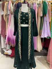 SKIRT AND TOP -Bottle green colour Search code 9523