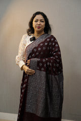 Pure Banarsi Saree -Coffee brown Shade Search code 2502