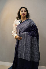 Navy Blue Banarasi Saree | Navy Blue Saree | Wearable Art