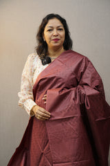 Bamboo tussar Saree -Dusty coffee brown shade color Search code 2904