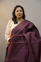 Bamboo tussar Saree -Dark coffee brown shade color Search code 2905