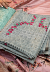 UNSTITCHED SALWAR SUIT SET-Ash blue shade Search code 1607