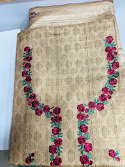 UNSTITCHED SALWAR SUIT SET-Chiku shade Search code 1608