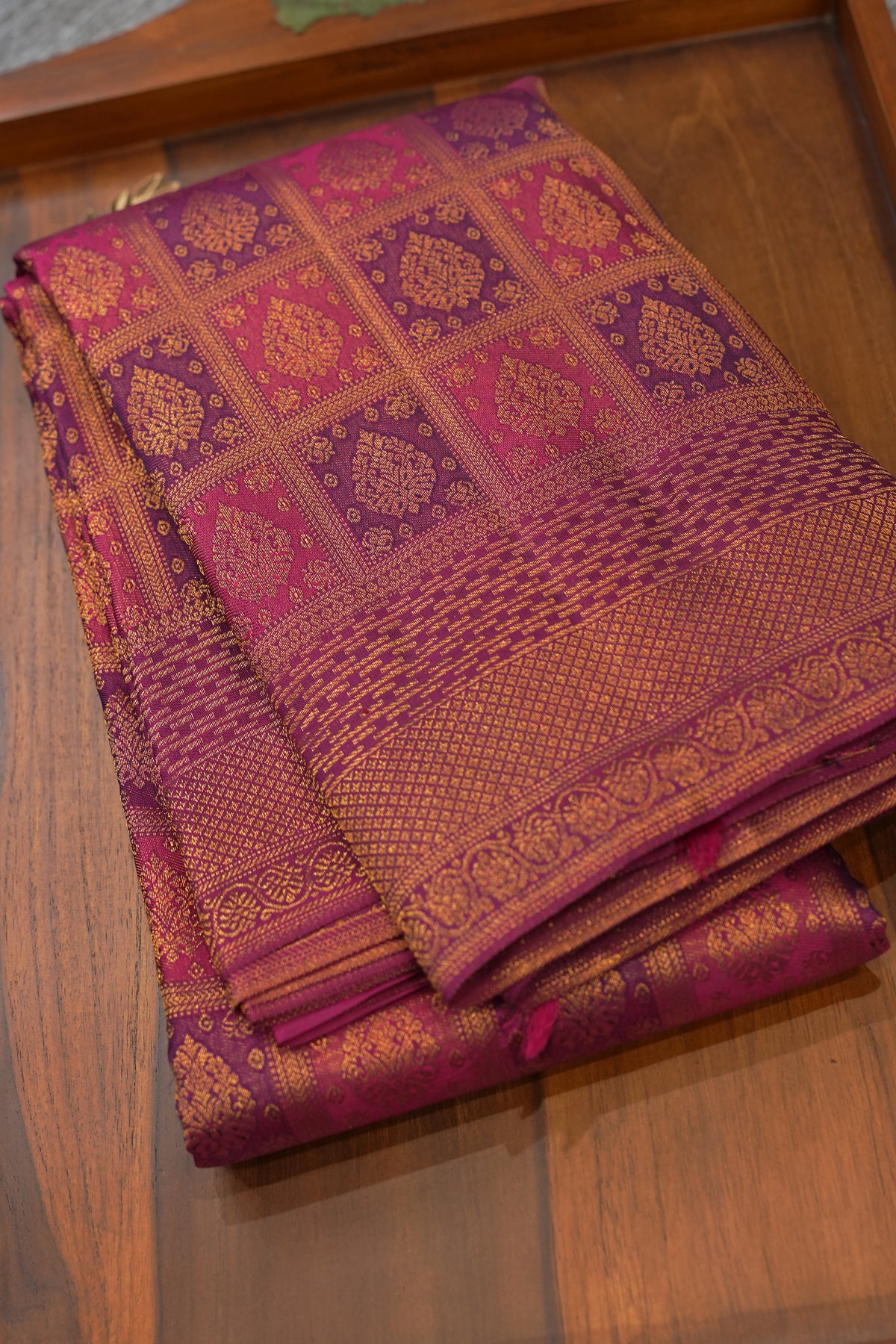 KANCHIPURAM WEDDING SAREE- Burgundy  Shade Search code 5002