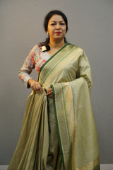 Ready to Wear Saree -Olive green to bottle green colour Search code 1011