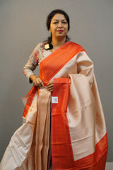 Ready to Wear Saree -Ivory to red colour Search code 1013