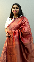 Women's Marron Saree | Kanchipuram Saree | Wearable Art