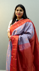 Lavender and Red Saree