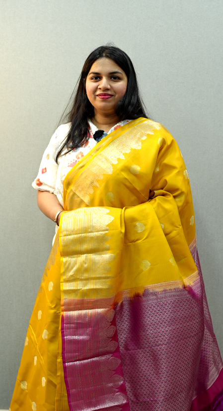 Women's Yellow Saree | Yellow Saree | Wearable Art