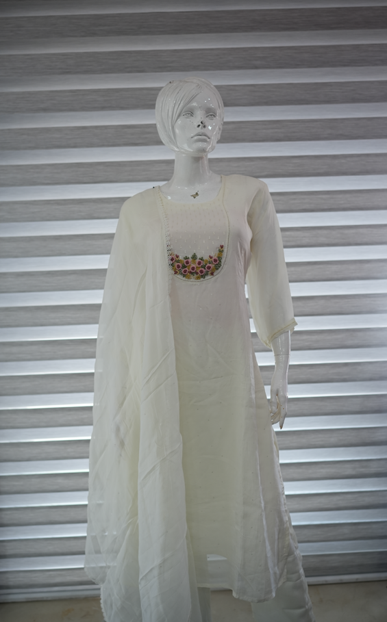 Women's White Salwar Suit | White Salwar Suit | Wearable Art