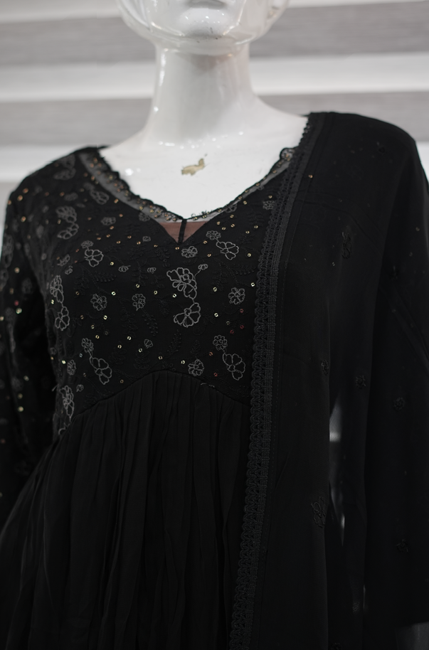 Women's Salwar Suit Set | Women's Black Salwar Suit | Wearable Art