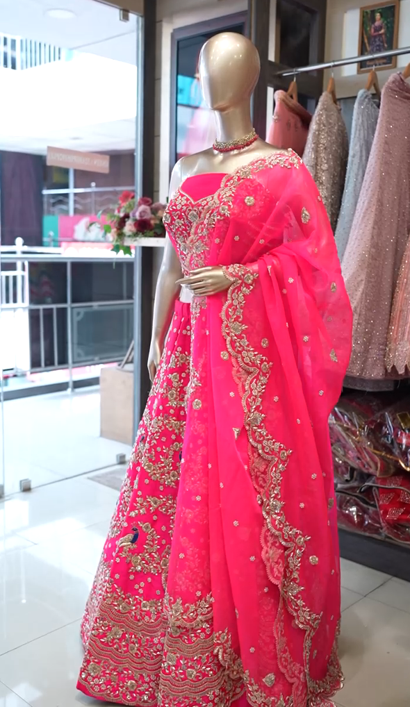 Dark Pink Lehenga | Women's Dark Pink Lehenga | Wearable Art