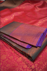 KANCHIPURAM WEDDING SAREE- Violet and dark  Shade Search code 5005