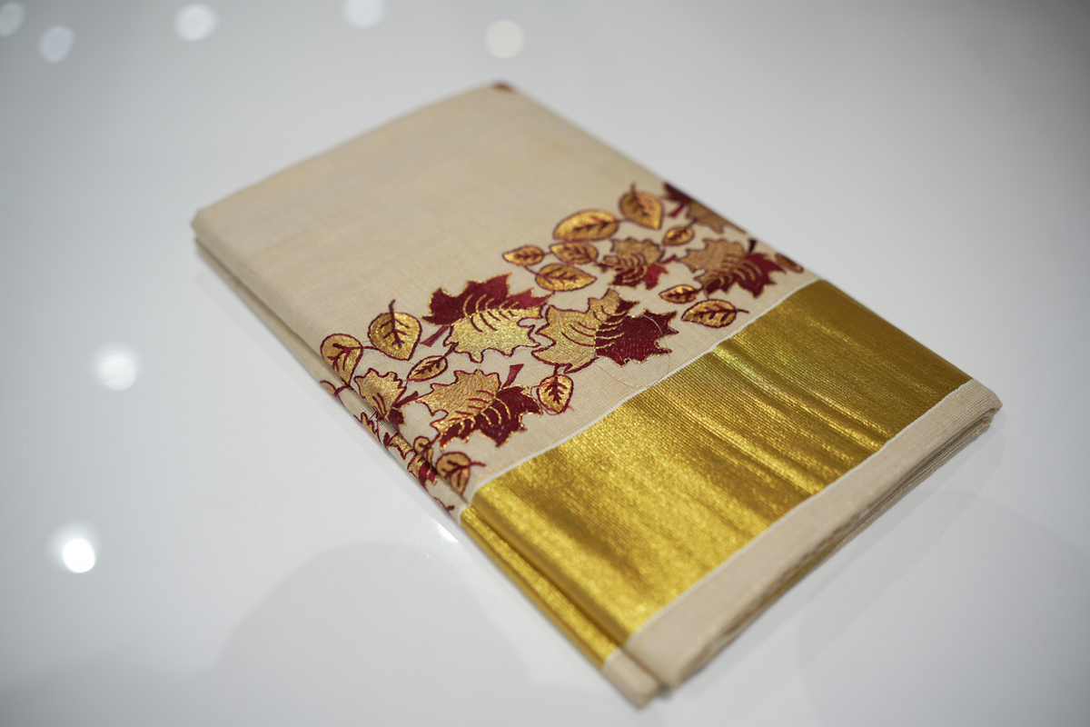 SET SAREE - Golden tissue Search code 5028