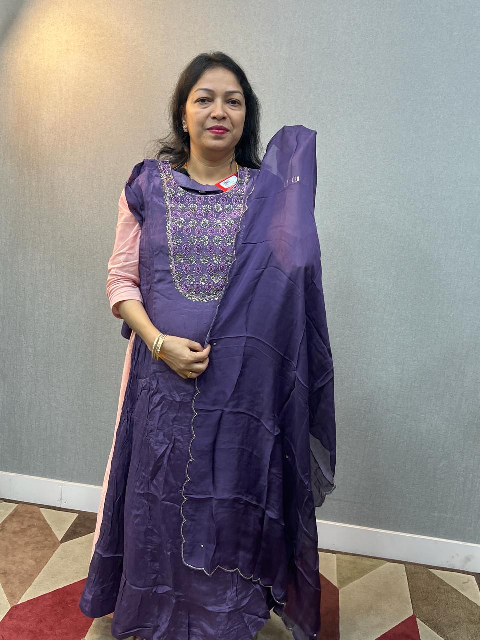 SALWAR SUIT SET  -Dark lavender colour  Search code 9521