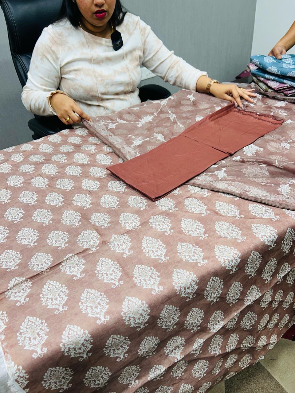 UNSTITCHED SALWAR SUIT SET- chocolate shade Search code 1612