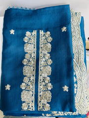 UNSTITCHED SALWAR SUIT SET- Blue shade Search code 1603