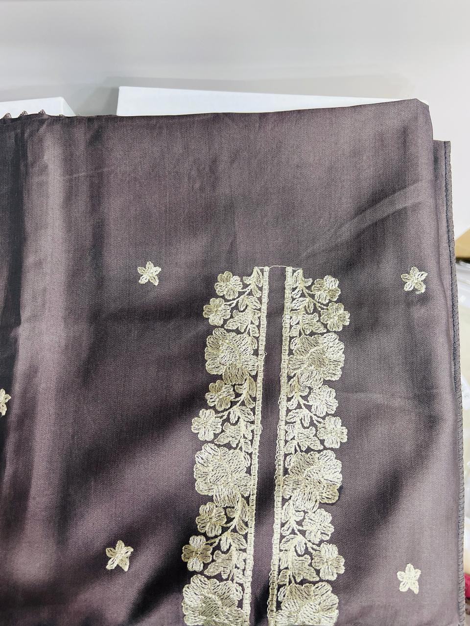 UNSTITCHED SALWAR SUIT SET- Ash shade Search code 1604