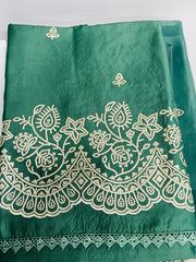 UNSTITCHED SALWAR SUIT SET- Green shade Search code 1616