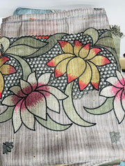 UNSTITCHED SALWAR SUIT SET-Blueish gray   shade Search code 1633