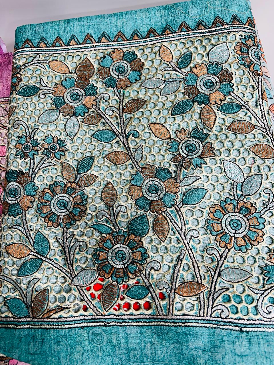 UNSTITCHED SALWAR SUIT SET-  Blue shade Search code 1620